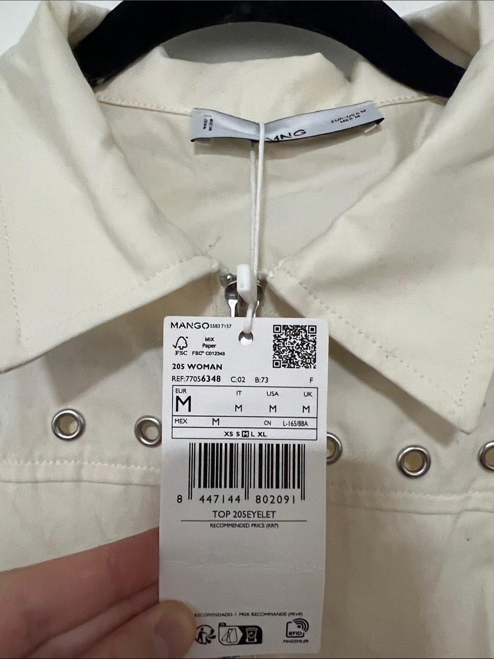Mango Cream Sleeveless Zip Jacket with Silver Studs - Picture 2 of 3